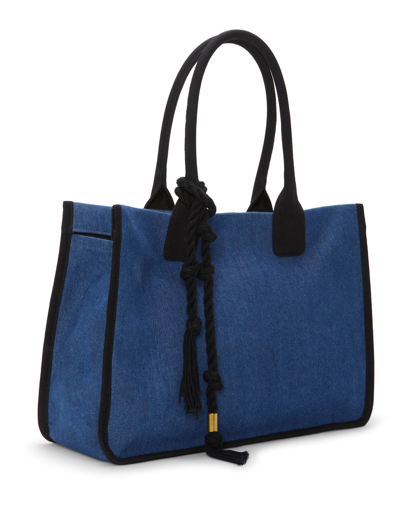 Orla Tote Bag - Denim/Black - Vince Camuto