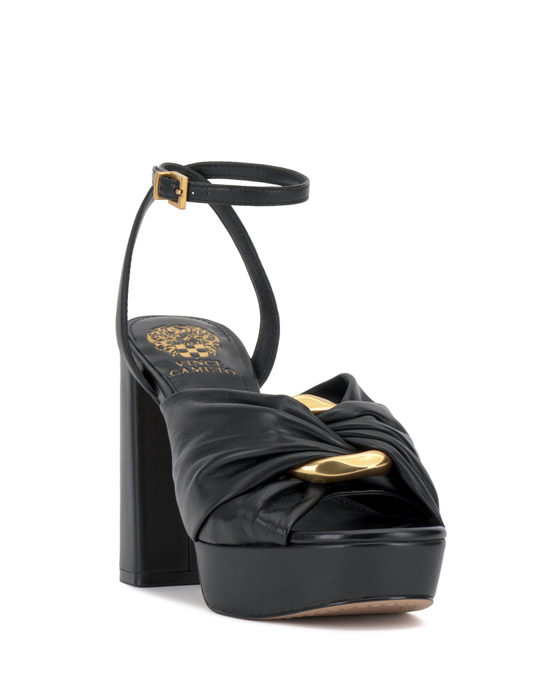 Phebie Buckle Gathered Platform High Heel Sandal - Vince Camuto