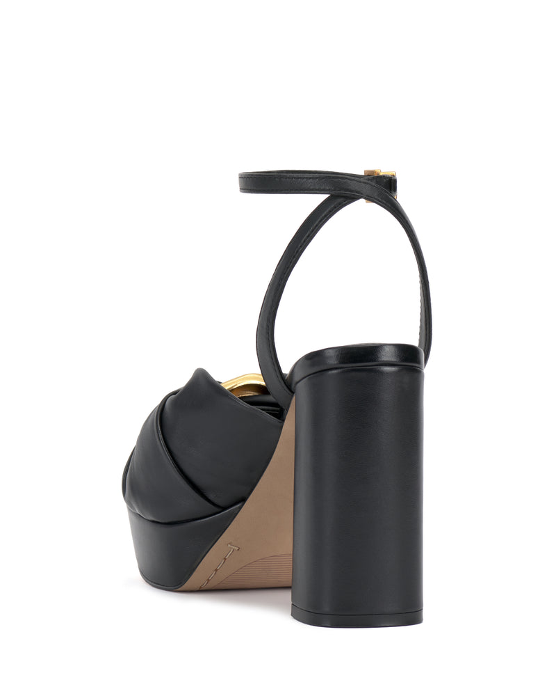 Phebie Buckle Gathered Platform High Heel Sandal - Vince Camuto