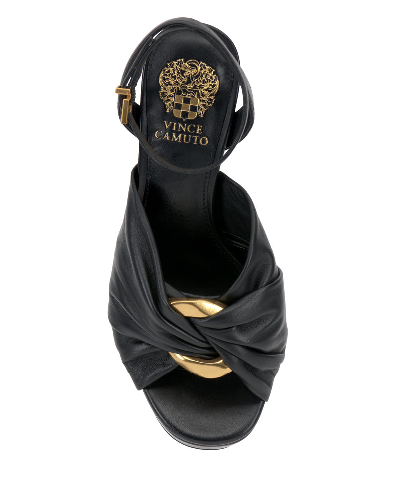 Phebie Buckle Gathered Platform High Heel Sandal - Vince Camuto
