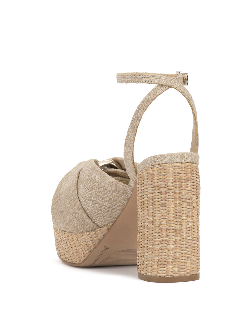 Phebie Buckle Gathered Platform High Heel Sandal - Vince Camuto