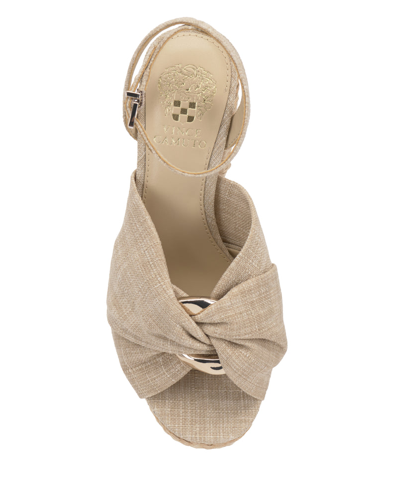 Phebie Buckle Gathered Platform High Heel Sandal - Vince Camuto