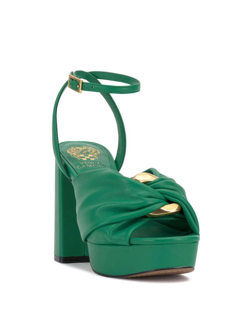 Phebie Buckle Gathered Platform High Heel Sandal - Vince Camuto