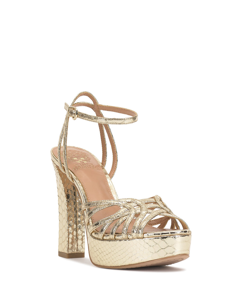 Samlee Strappy Platform Sandal - Gold - Vince Camuto