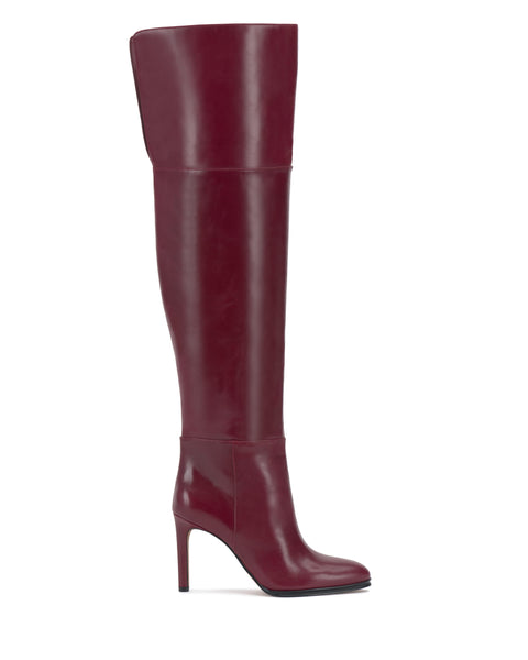 Burgundy wide calf over the knee boots store
