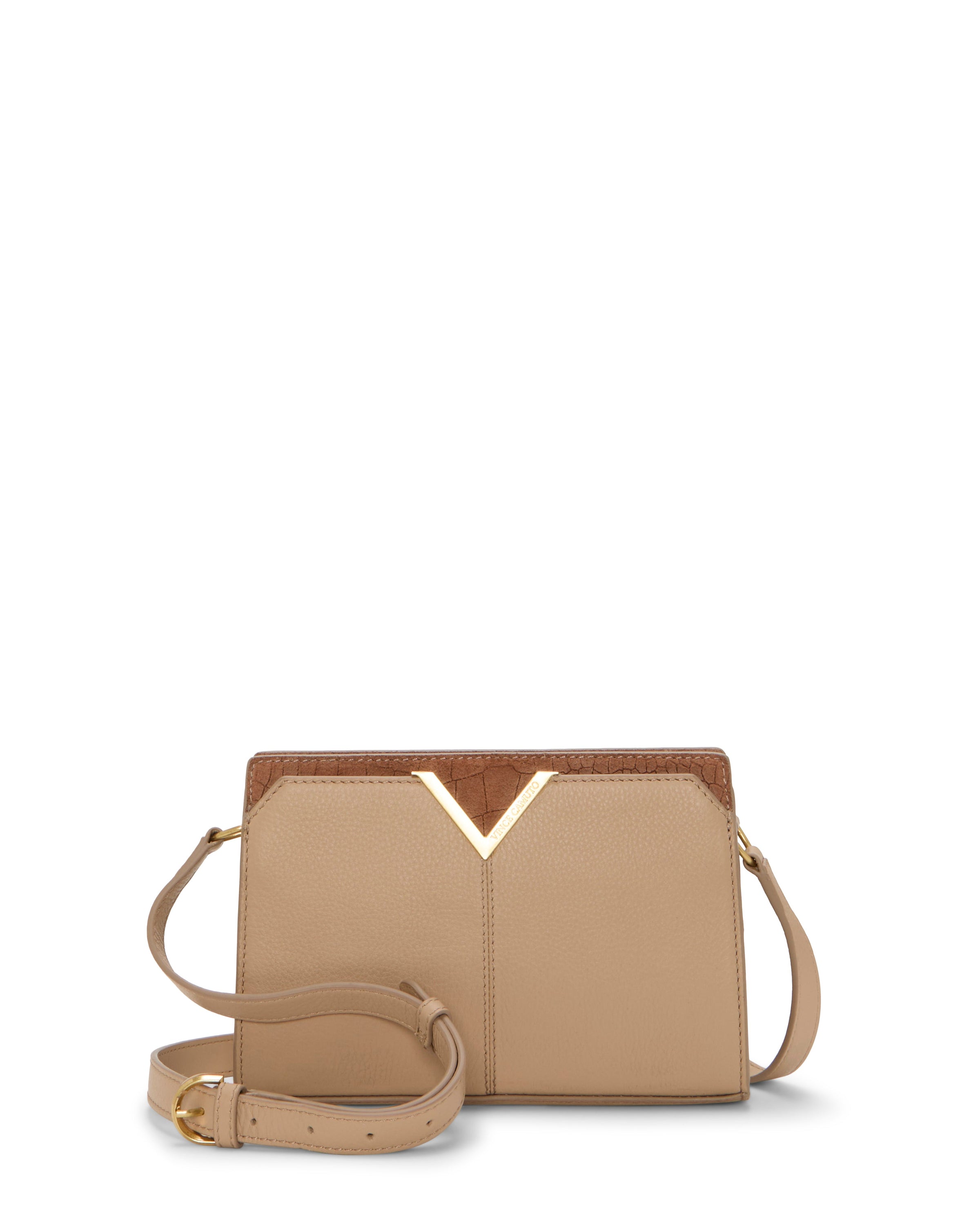 Tasha Crossbody Bag - Cappuccino/Cognac - Vince Camuto