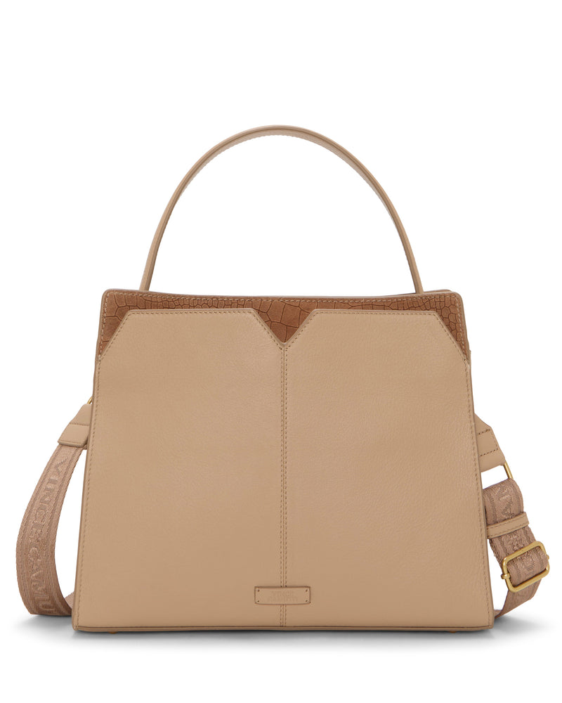 Tasha Shoulder Bag - Cappuccino/Cognac - Vince Camuto