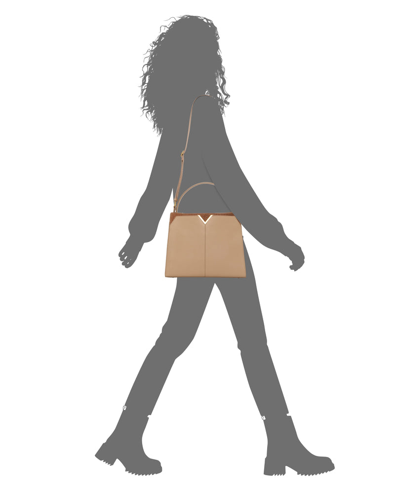 Tasha Shoulder Bag - Cappuccino/Cognac - Vince Camuto