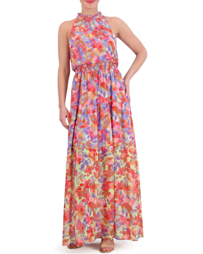 Floral-Print Smocked-Waist Dress - Vince Camuto