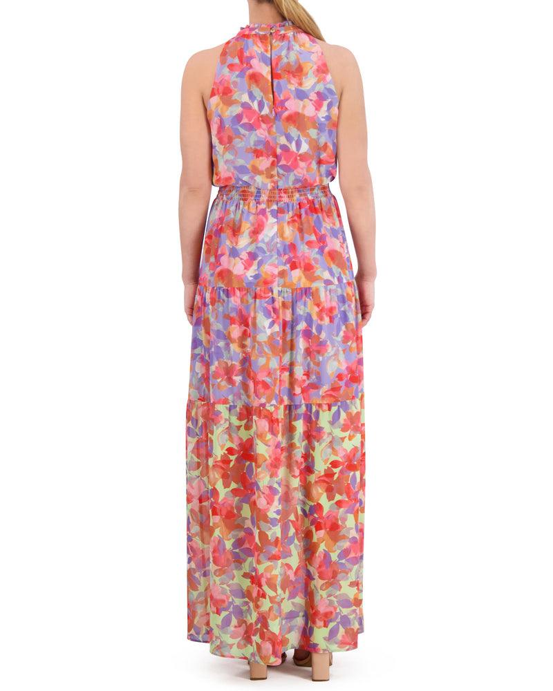 Floral-Print Smocked-Waist Dress - Vince Camuto