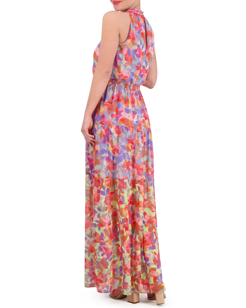 Floral-Print Smocked-Waist Dress - Vince Camuto