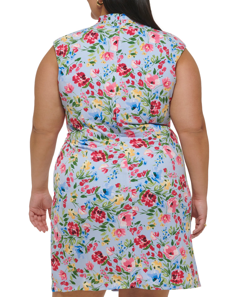 Plus-Size Floral-Print Faux-Wrap Dress - Vince Camuto