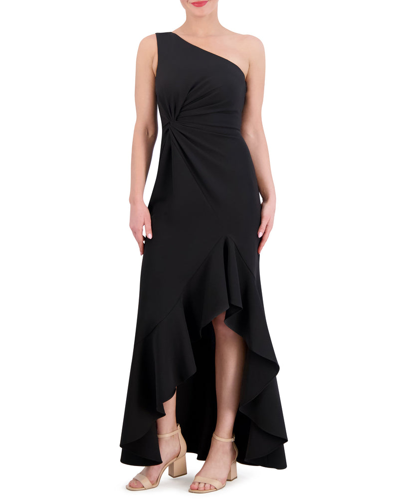 Ruffled One-Shoulder Twist-Front Gown - Vince Camuto