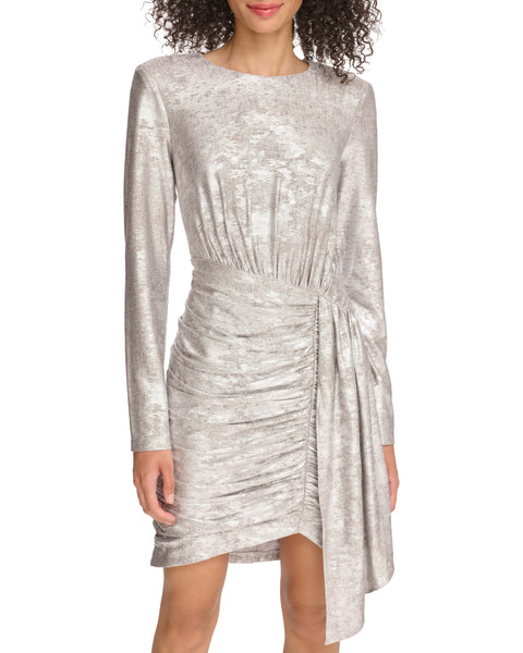 Petite Ruched Sash-Detail Dress - Vince Camuto