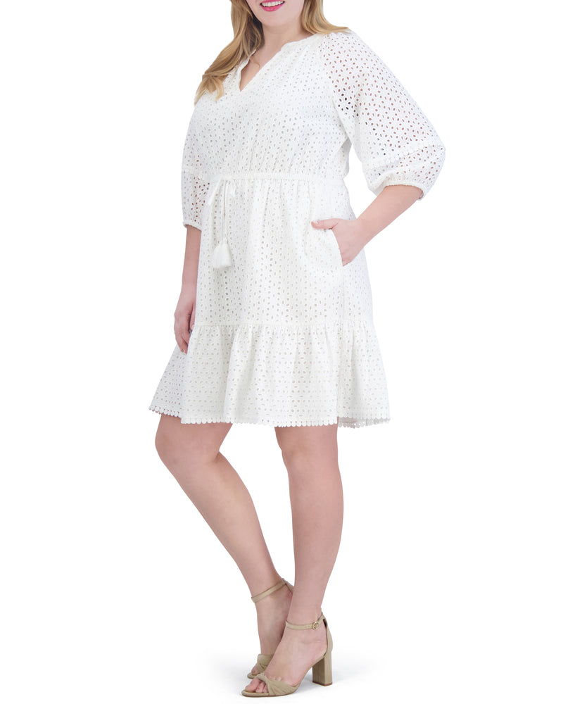 Plus-Size Eyelet Fit-And-Flare Dress - Vince Camuto