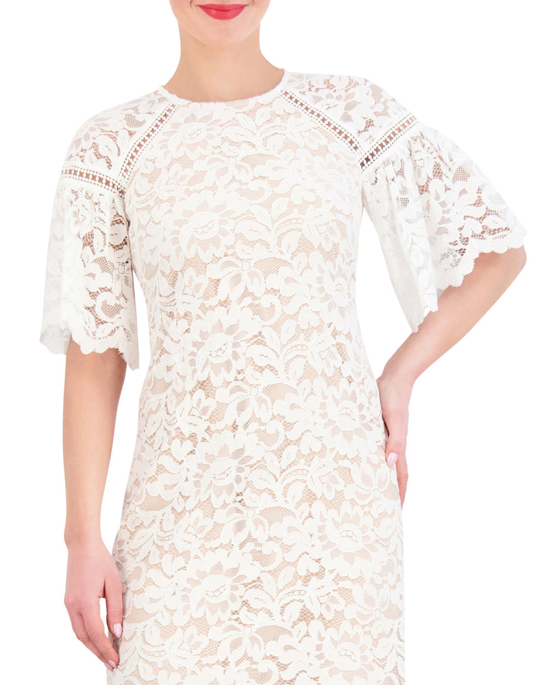 Floral-Lace Scalloped Dress - Vince Camuto