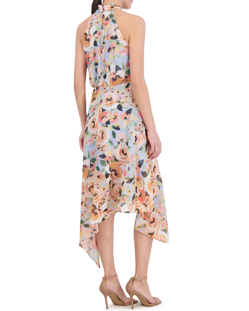 Floral-Print Asymmetric-Hem Dress - Vince Camuto