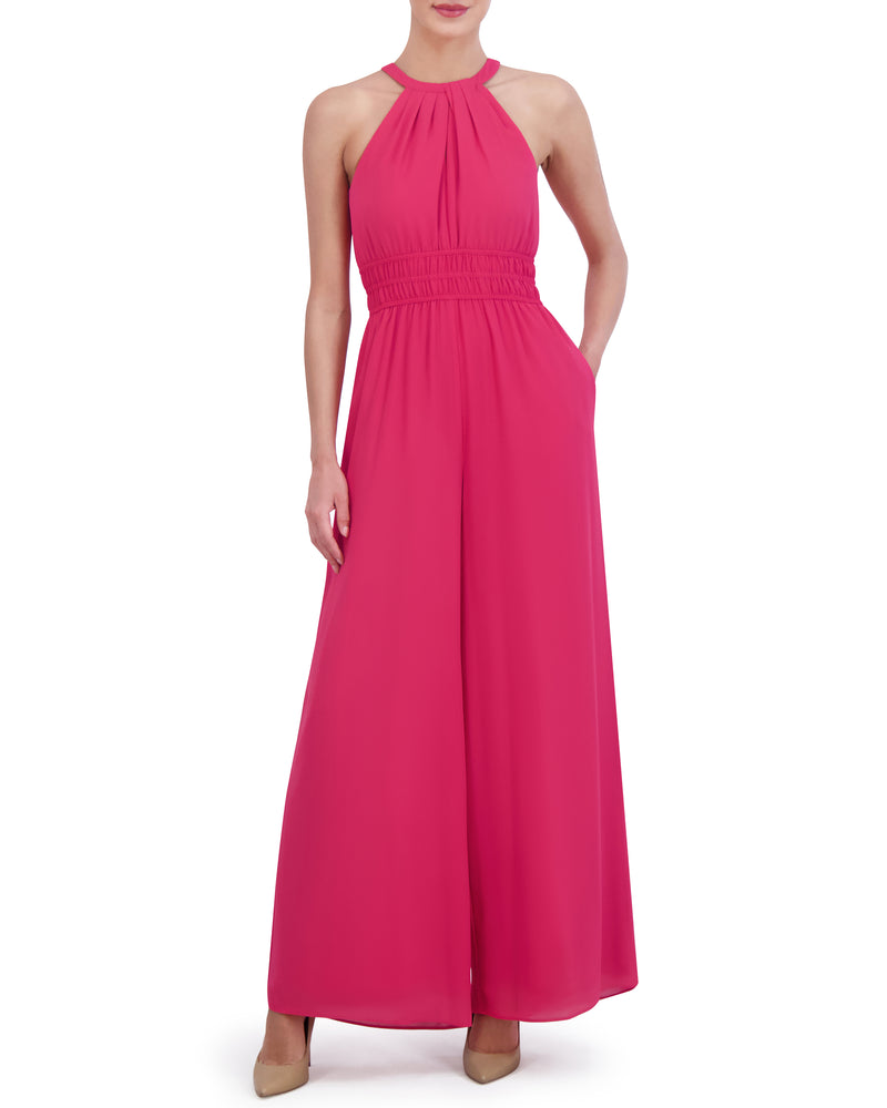 Petite Ruched Keyhole Jumpsuit - Vince Camuto