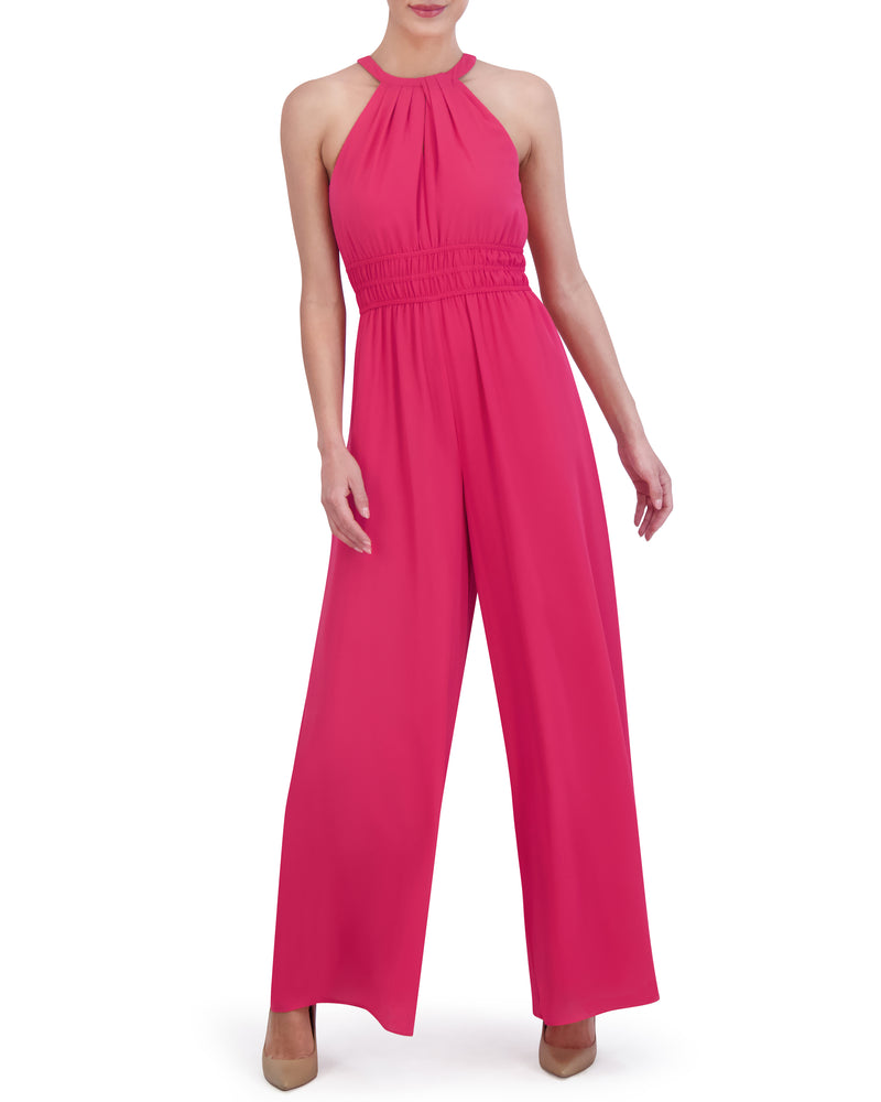 Petite Ruched Keyhole Jumpsuit - Vince Camuto