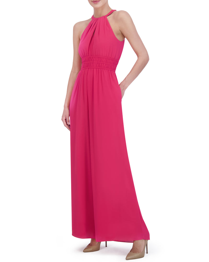 Petite Ruched Keyhole Jumpsuit - Vince Camuto