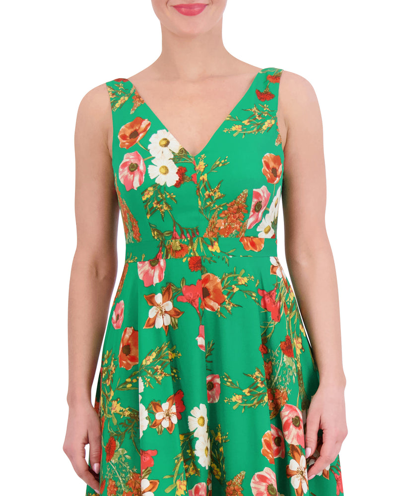 Petite Floral-Print Handkerchief-Hem Dress - Vince Camuto
