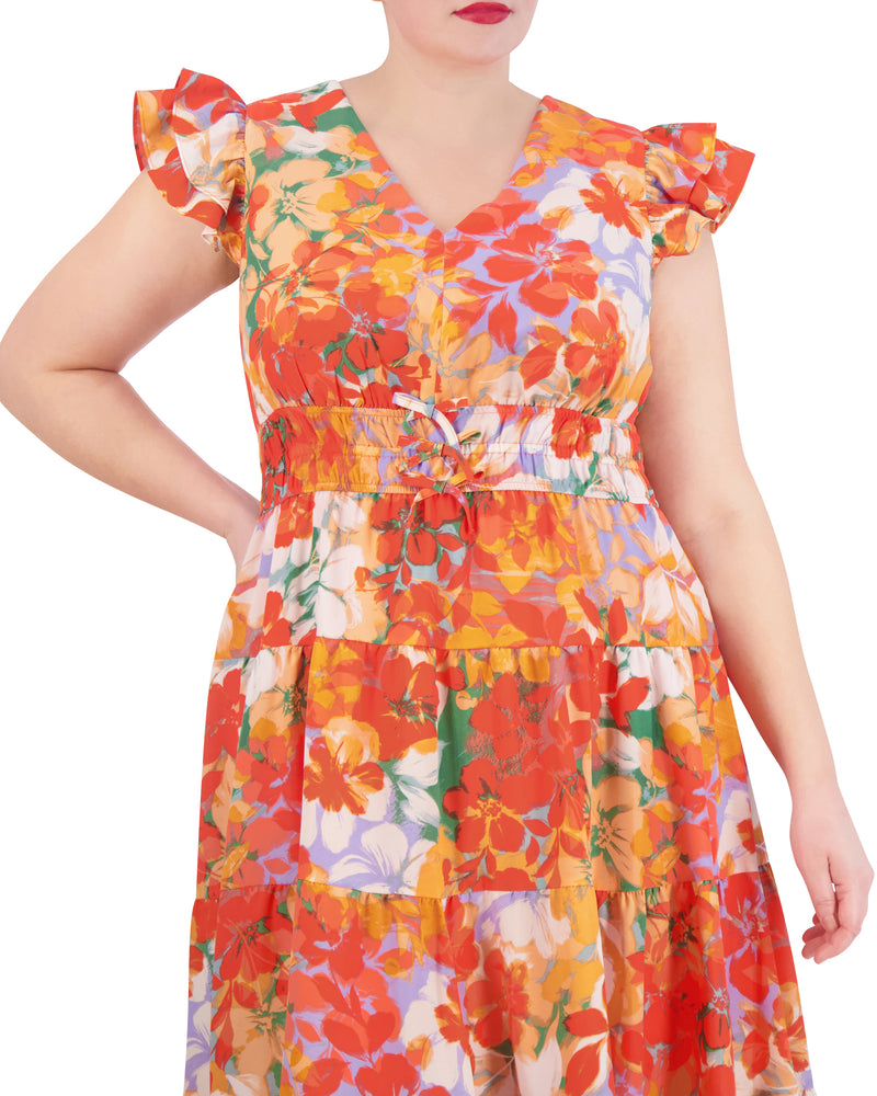 Plus-Size Floral-Print Tiered Dress - Vince Camuto