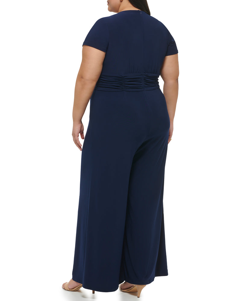 Plus-Size Twist-Front Flared-Leg Jumpsuit - Vince Camuto