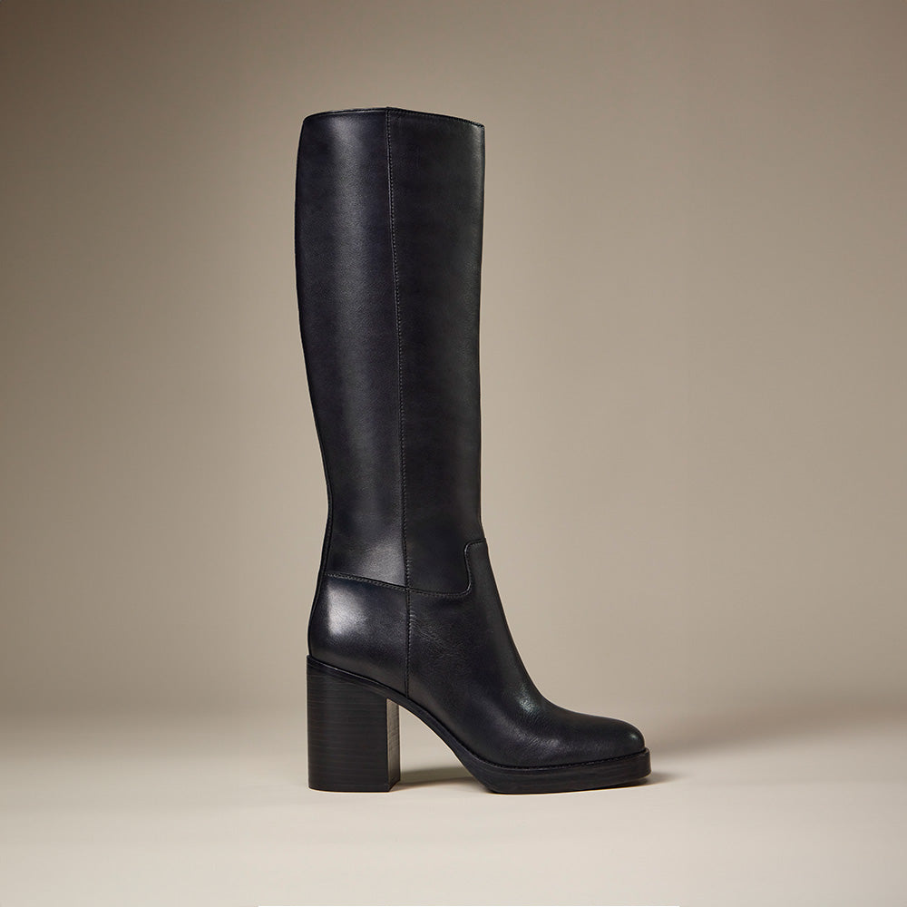 Gibi Narrow Calf Knee High Boot in Black