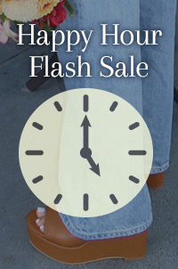 Happy Hour Flash Sale with clock ticking
