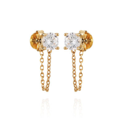 Crystal Stud Chain Dangle Drop Earrings - Vince Camuto
