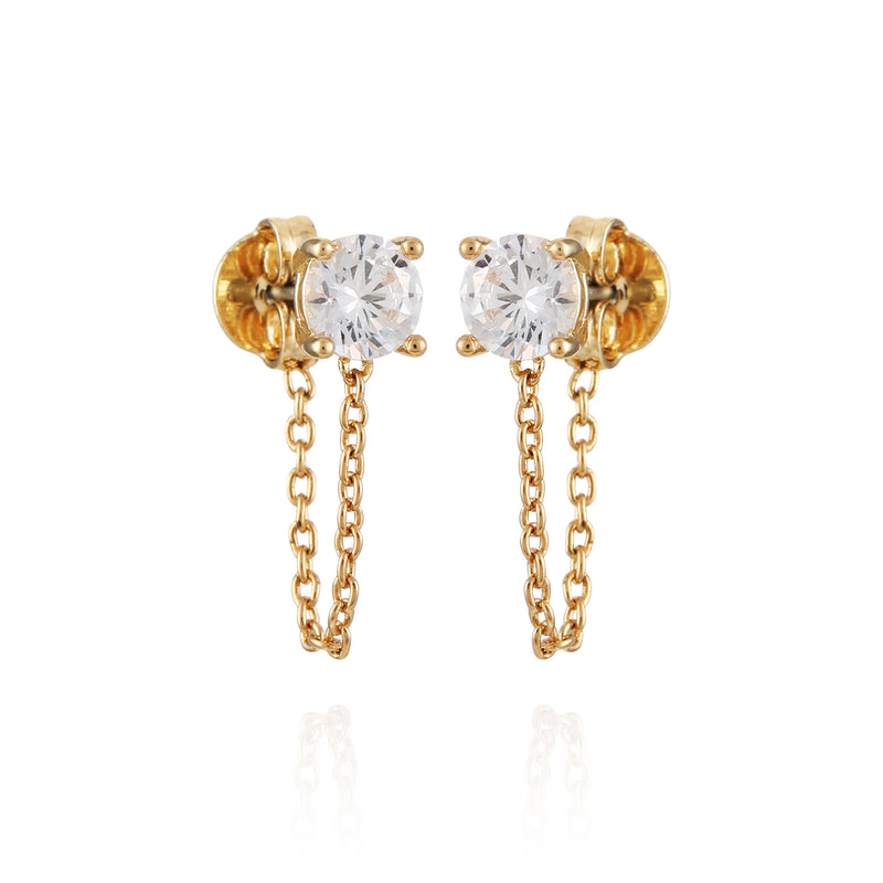 Crystal Stud Chain Dangle Drop Earrings - Vince Camuto