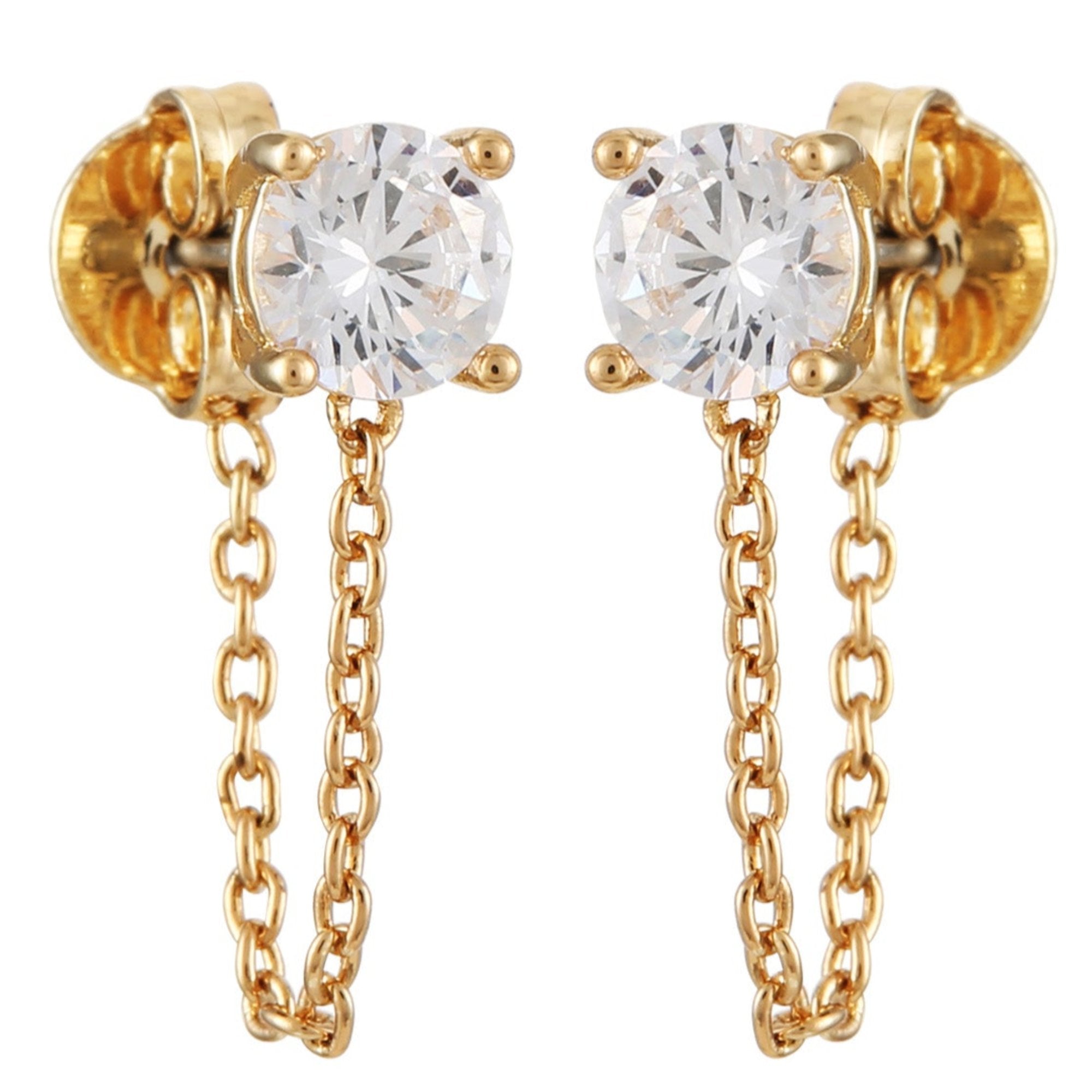 Crystal Stud Chain Dangle Drop Earrings - Vince Camuto