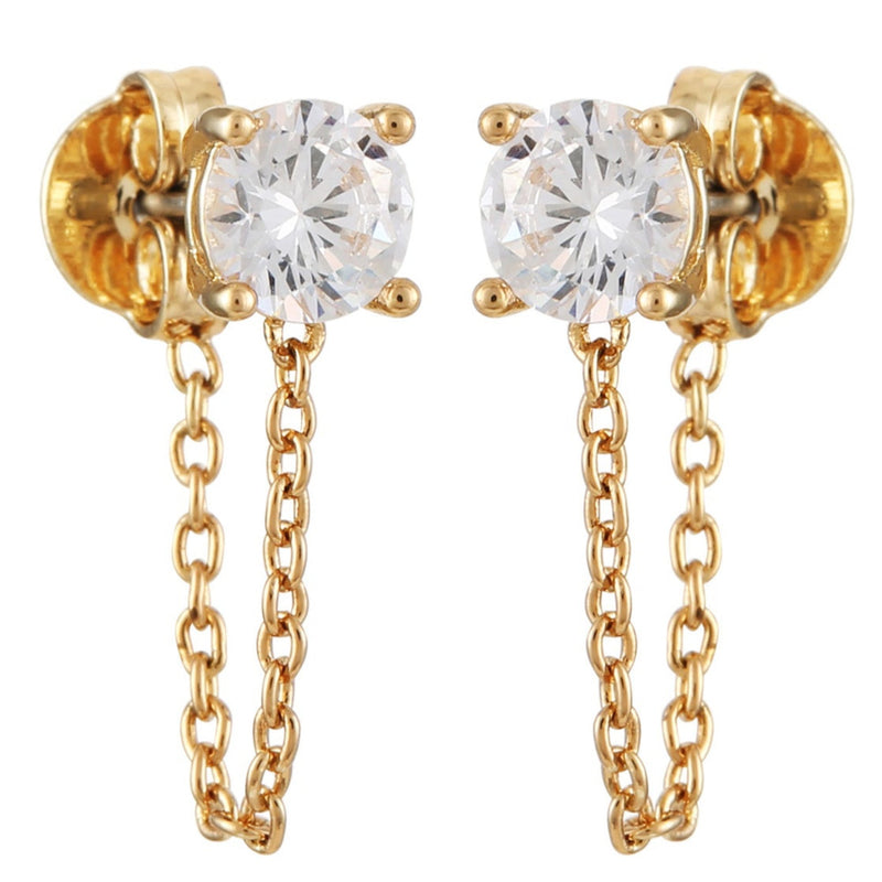 Crystal Stud Chain Dangle Drop Earrings - Vince Camuto