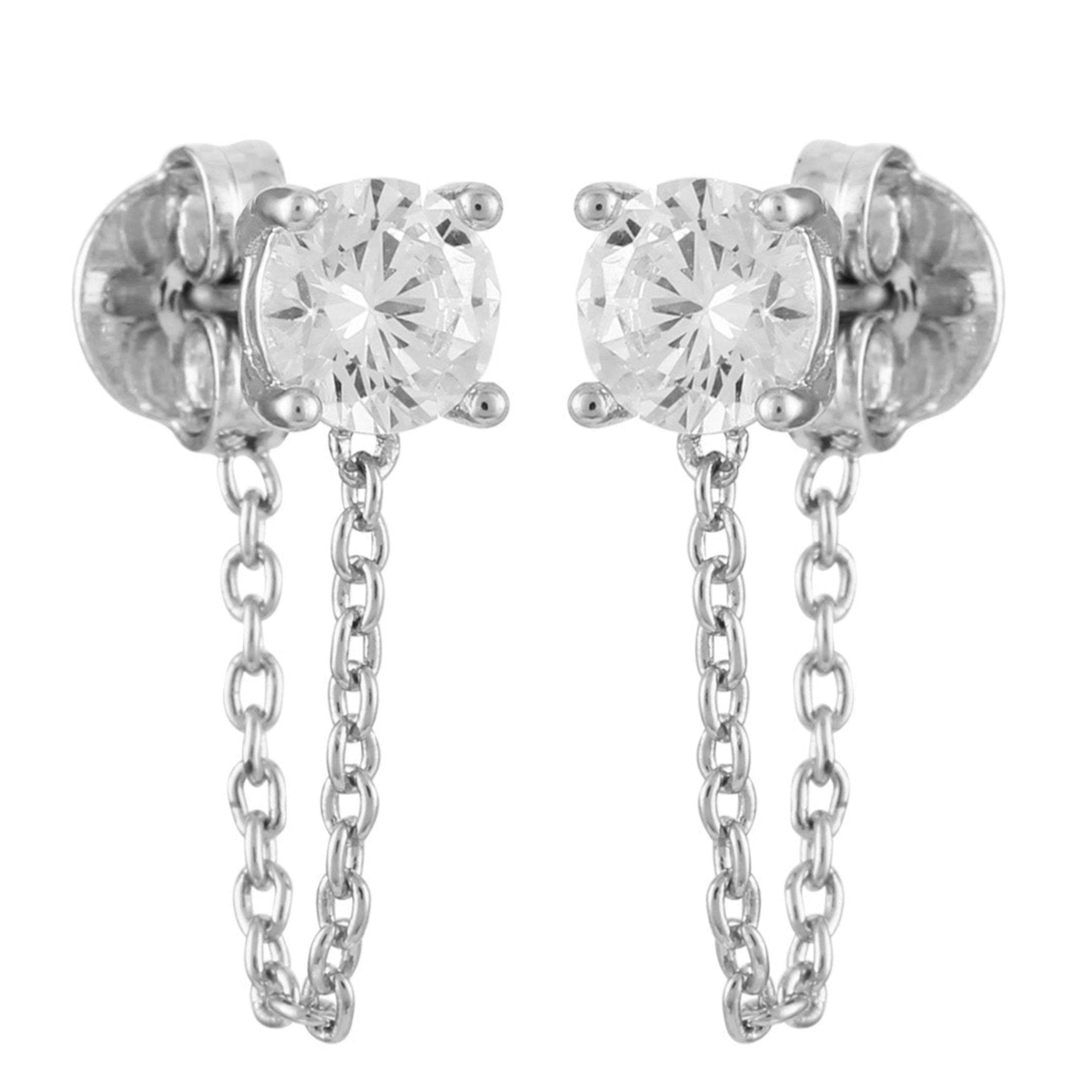 Crystal Stud Chain Dangle Drop Earrings - Vince Camuto