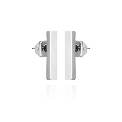 Rectangle Bar Stud Earrings - Silver Tone - Vince Camuto