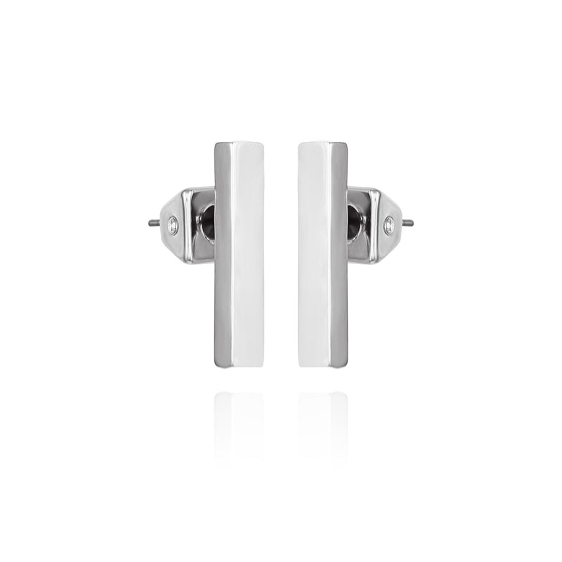 Rectangle Bar Stud Earrings - Silver Tone - Vince Camuto