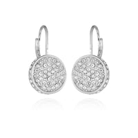 Goldtone Pave Stone Coin Drop Earrings