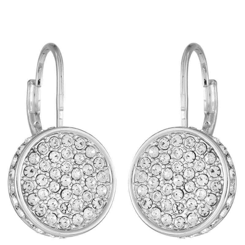 Silvertone Glass Stone Coin Leverback Earrings - Silver Tone - Vince Camuto