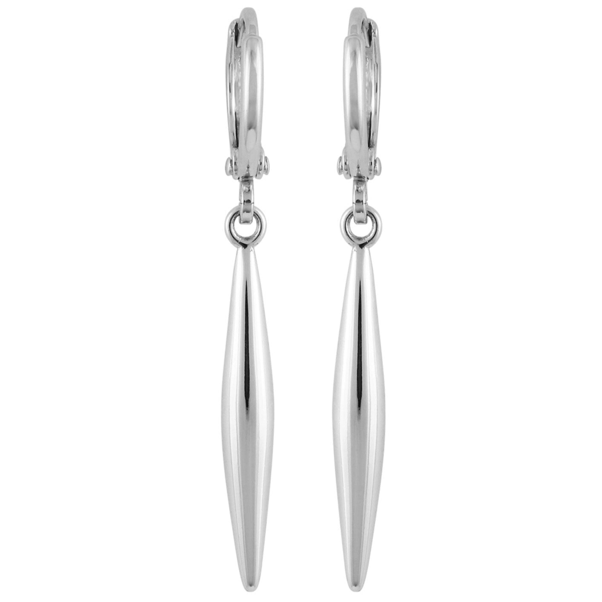 Silvertone Spear Dangle Huggie Hoop Drop Earrings - Silver Tone - Vince Camuto