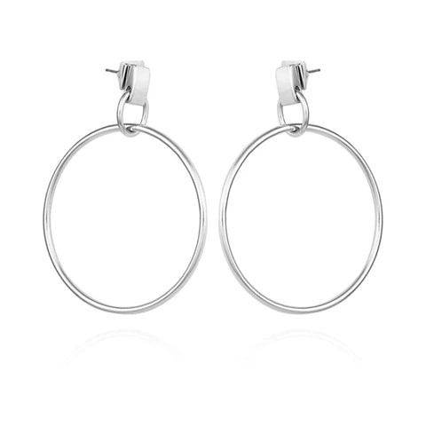 Silvertone Hoop Drop Earrings - Vince Camuto