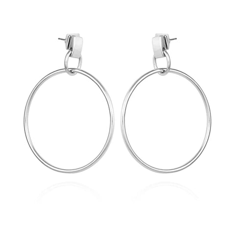 Silvertone Hoop Drop Earrings - Silver Tone - Vince Camuto