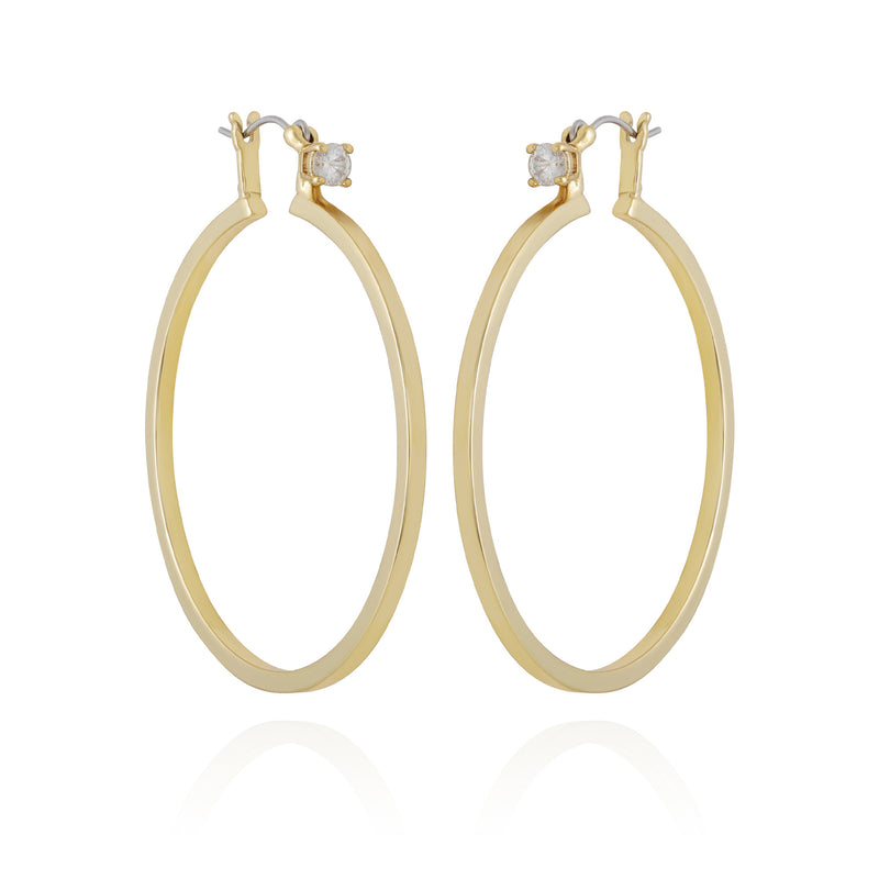 Goldtone Cubic Zirconia Large Hoops Earrings - Vince Camuto