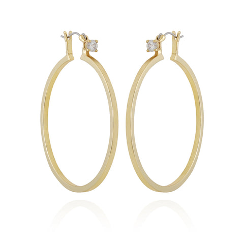 Goldtone Cubic Zirconia Large Hoops Earrings - Gold Tone - Vince Camuto