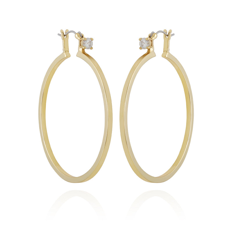 Goldtone Cubic Zirconia Large Hoops Earrings - Gold Tone - Vince Camuto