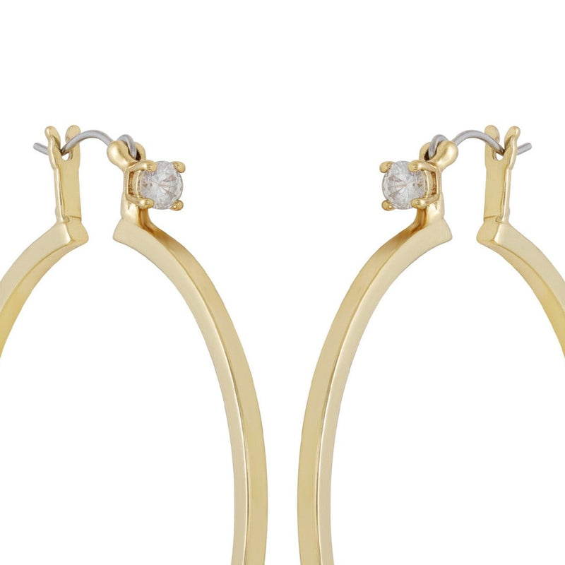 Goldtone Cubic Zirconia Large Hoops Earrings - Vince Camuto