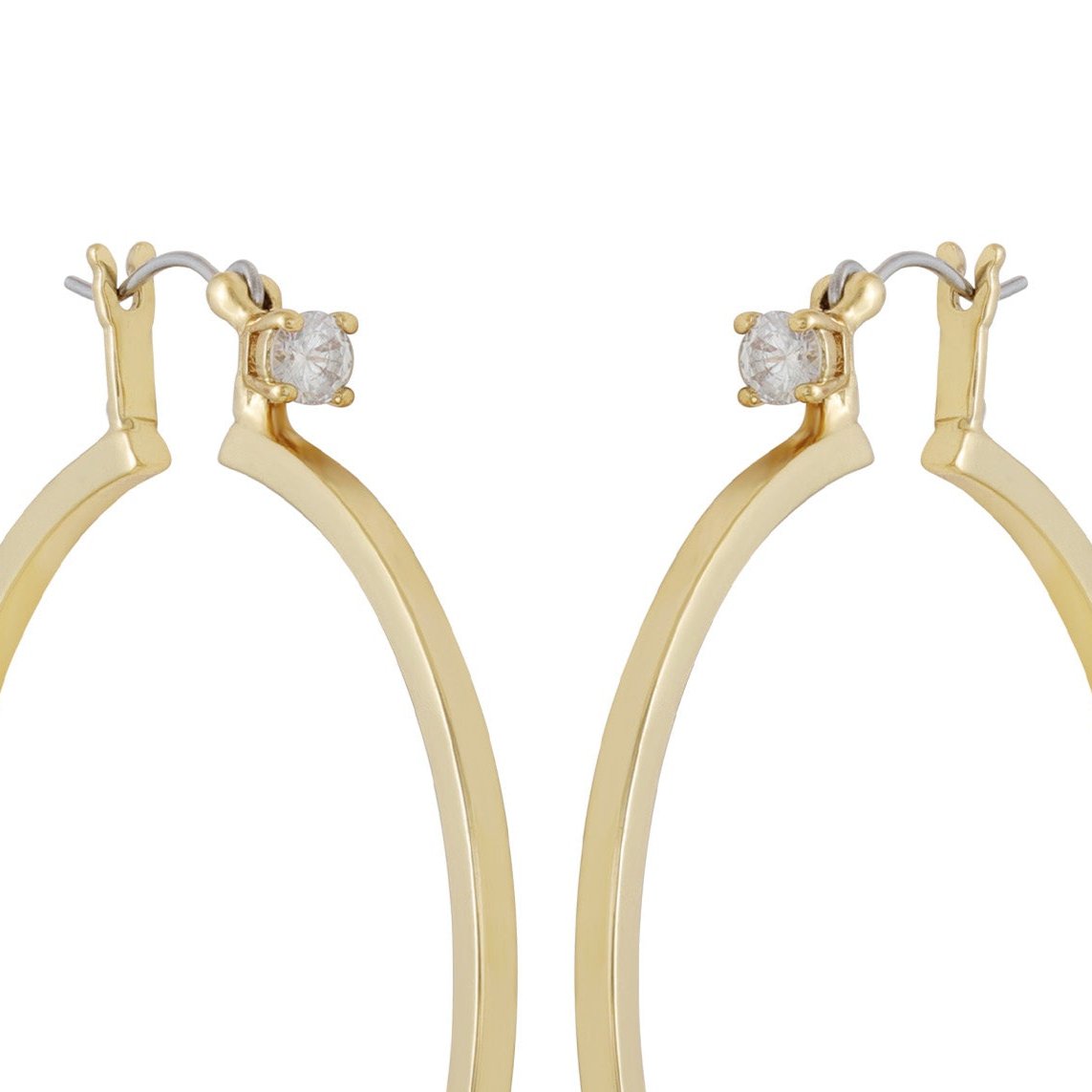 Goldtone Cubic Zirconia Large Hoops Earrings - Gold Tone - Vince Camuto