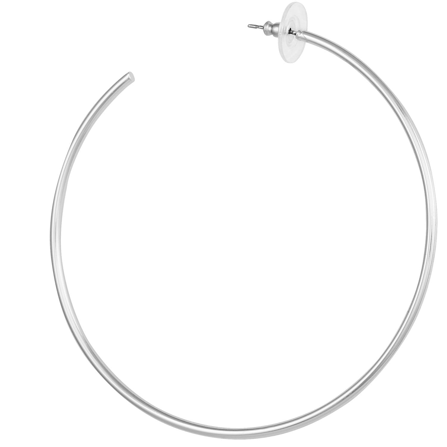 Large Open Hoop Earrings - Silver Tone - Vince Camuto