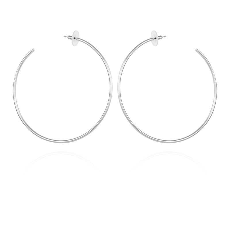 Large Open Hoop Earrings - Silver Tone - Vince Camuto