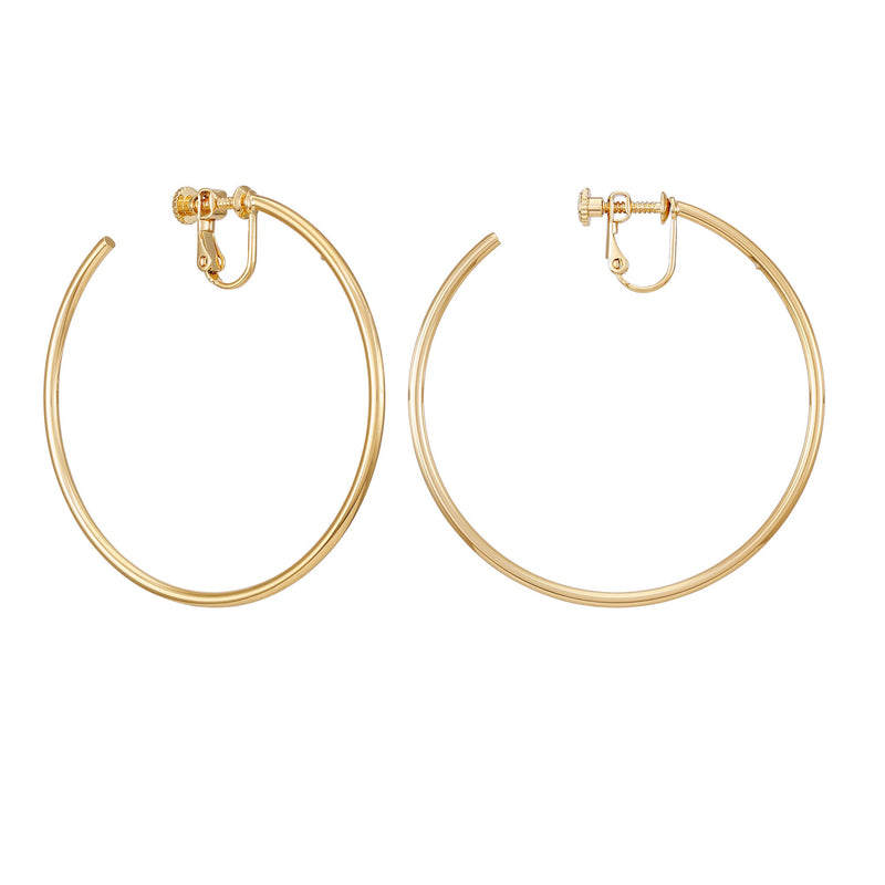 Large Open Hoop Clip On Earrings - Gold Tone - Vince Camuto