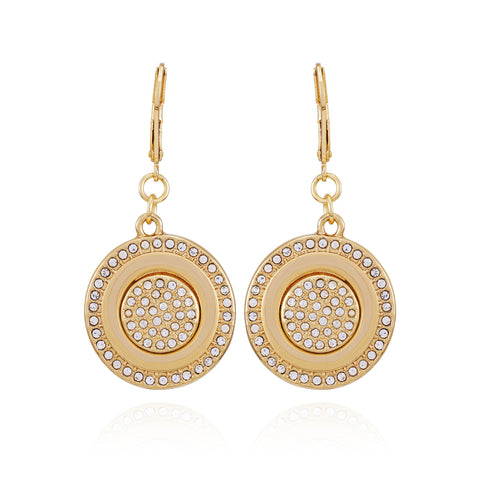 Goldtone Pave Stone Coin Drop Earrings - Gold Tone - Vince Camuto
